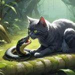 cat eating a snake dream meaning