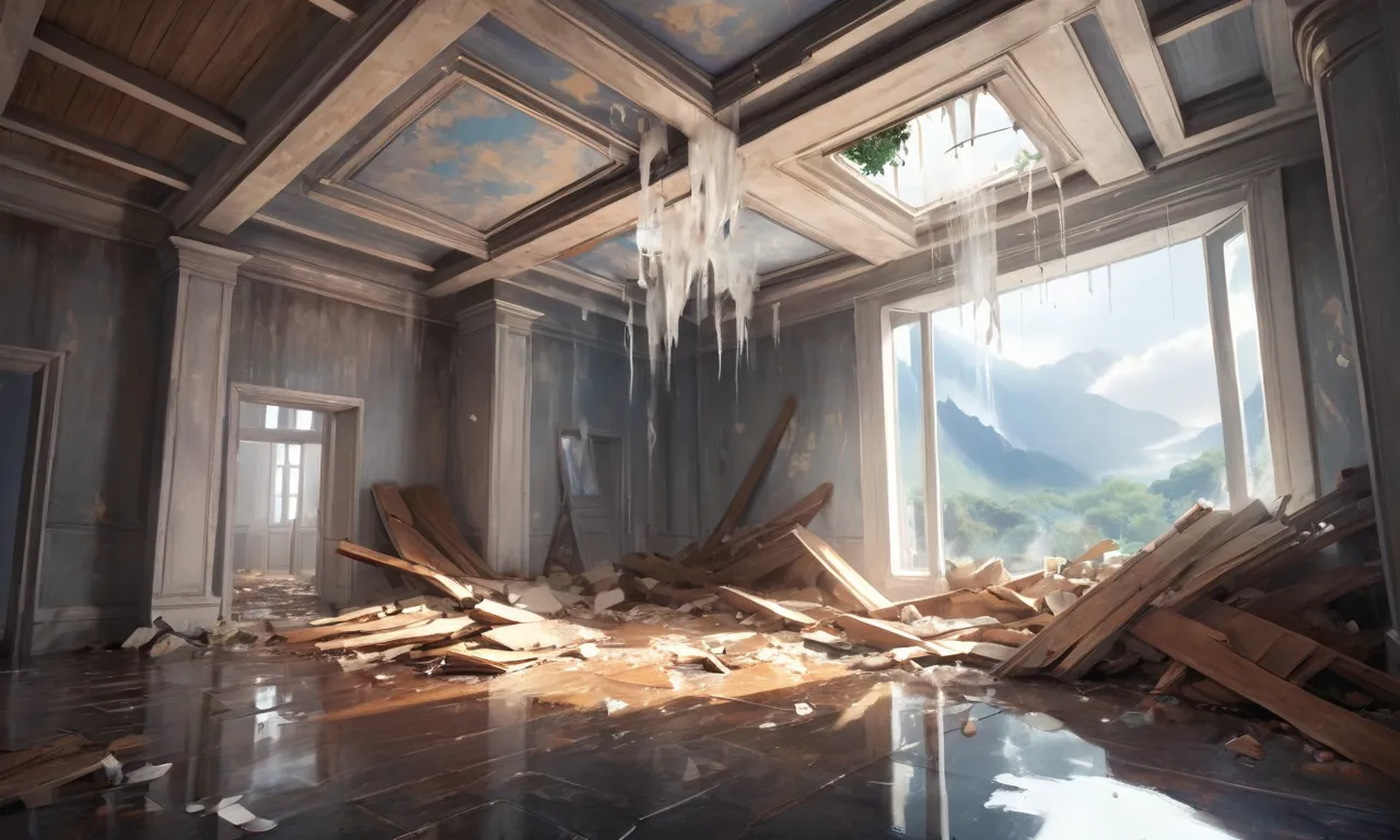 ceiling collapses after heavy rain dream meaning