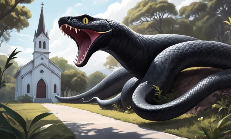 Chasing a Big Black Snake Beside a Church in Your Dream