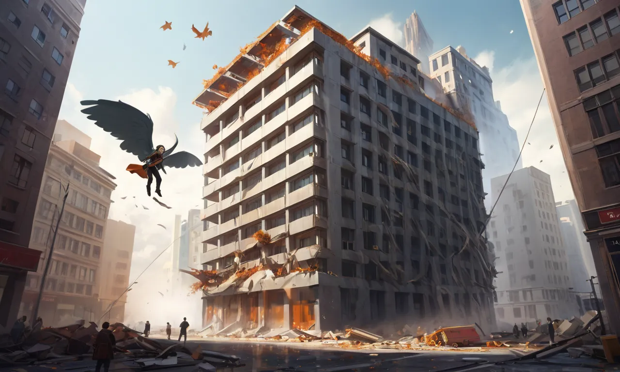 having a building fall on you dream meaning