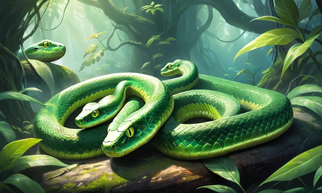 seeing 4 green snakes dream meaning