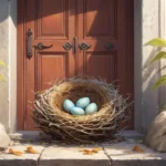 spiritual meaning of bird nest at front door