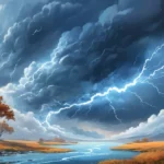 storm leaves blue sky dream meaning