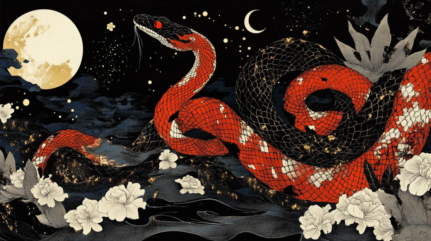 Dream Of Red And Black Snake