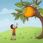 detailed illustration of Taking an Orange from a Tree Dream Meaning