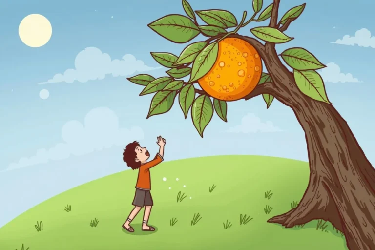 detailed illustration of Taking an Orange from a Tree Dream Meaning